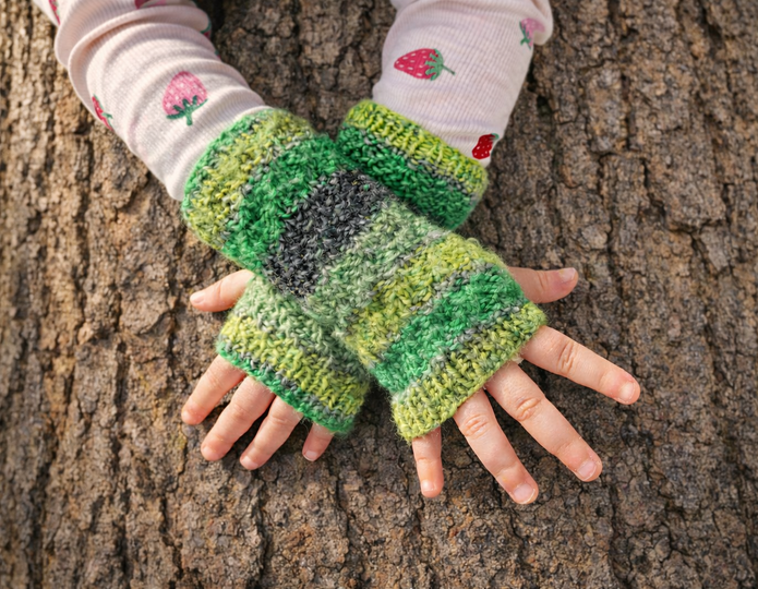 Handstulpen Kinder im Diagonalmuster