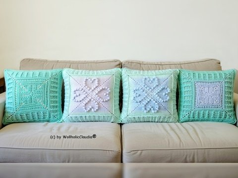 Häkelanleitung Kissen/ Kissenbezug "Herzstück" - passend zur Decke