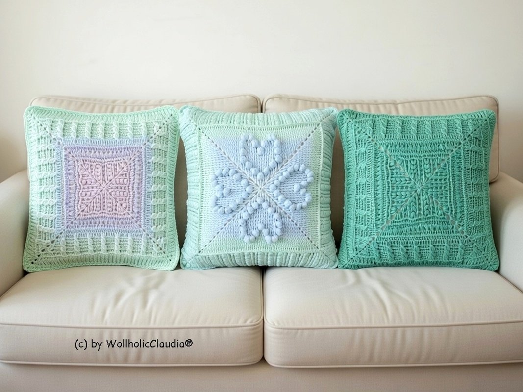 Häkelanleitung Kissen/ Kissenbezug "Herzstück" - passend zur Decke - Bild 2