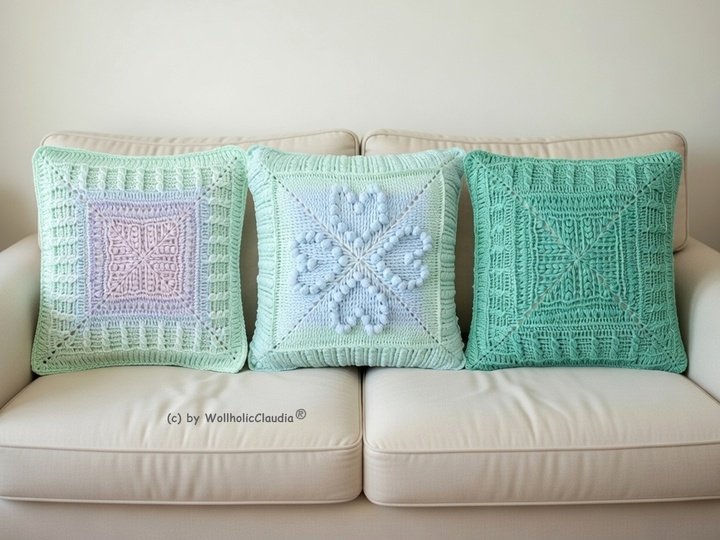 Häkelanleitung Kissen/ Kissenbezug "Herzstück" - passend zur Decke