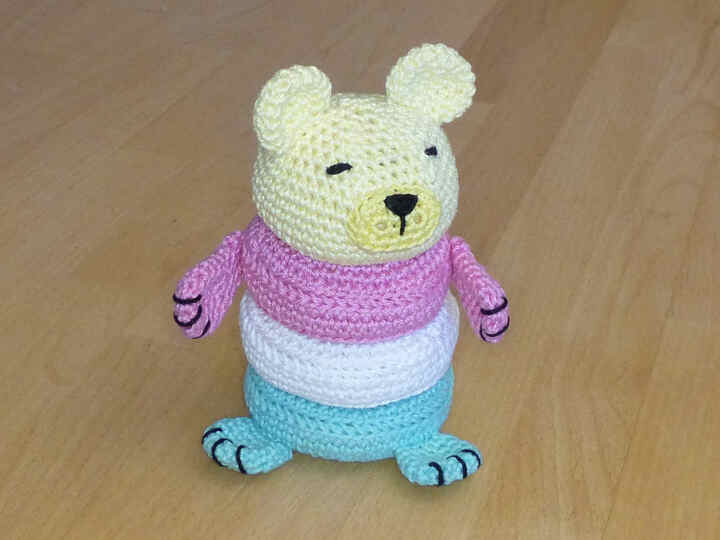 Häkelanleitung Steckspiel Bär, Motorikspielzeug für Kleinkinder