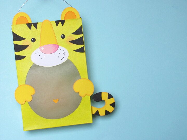 Bastelvorlage Martinslaterne Tiger - Upcycling-Idee für St. Martin