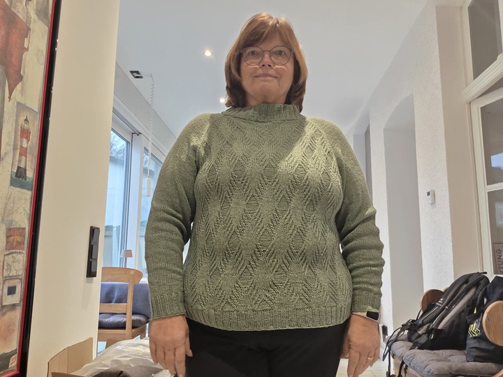 RVO-Zopfpullover "Maschengewusel" mit oder ohne Rollkragen, Gr. XS-XXXXXXL