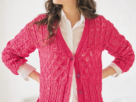 Jacke im Ajourmustermix