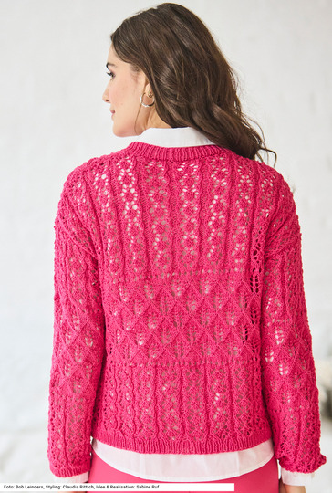 Jacke im Ajourmustermix