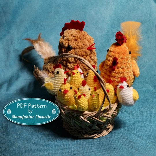 Küken ohne Nähen, PDF Häkelanleitung, Resteverwertung, versch. Materiaien