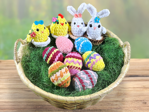Ostern Häkelanleitung Bundle – Hase, Küken und Eier Amigurumi.