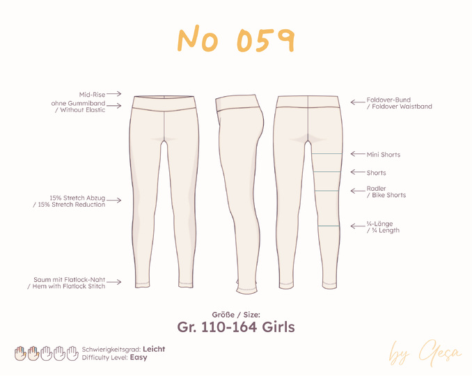 Mid-Rise Leggings – Girl 110–164