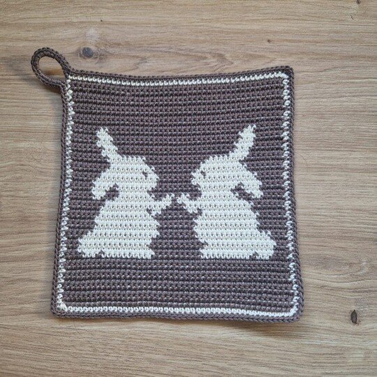 Häkelanleitung Topflappen "Hasen"