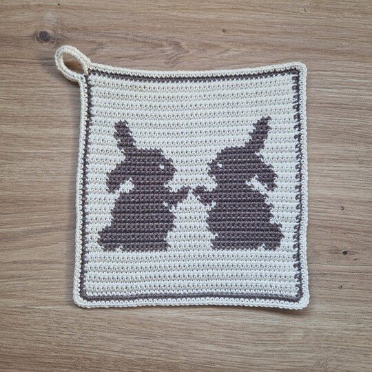 Häkelanleitung Topflappen "Hasen"