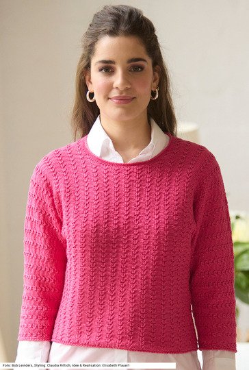 Quergestrickter Pulli