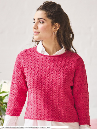 Quergestrickter Pulli