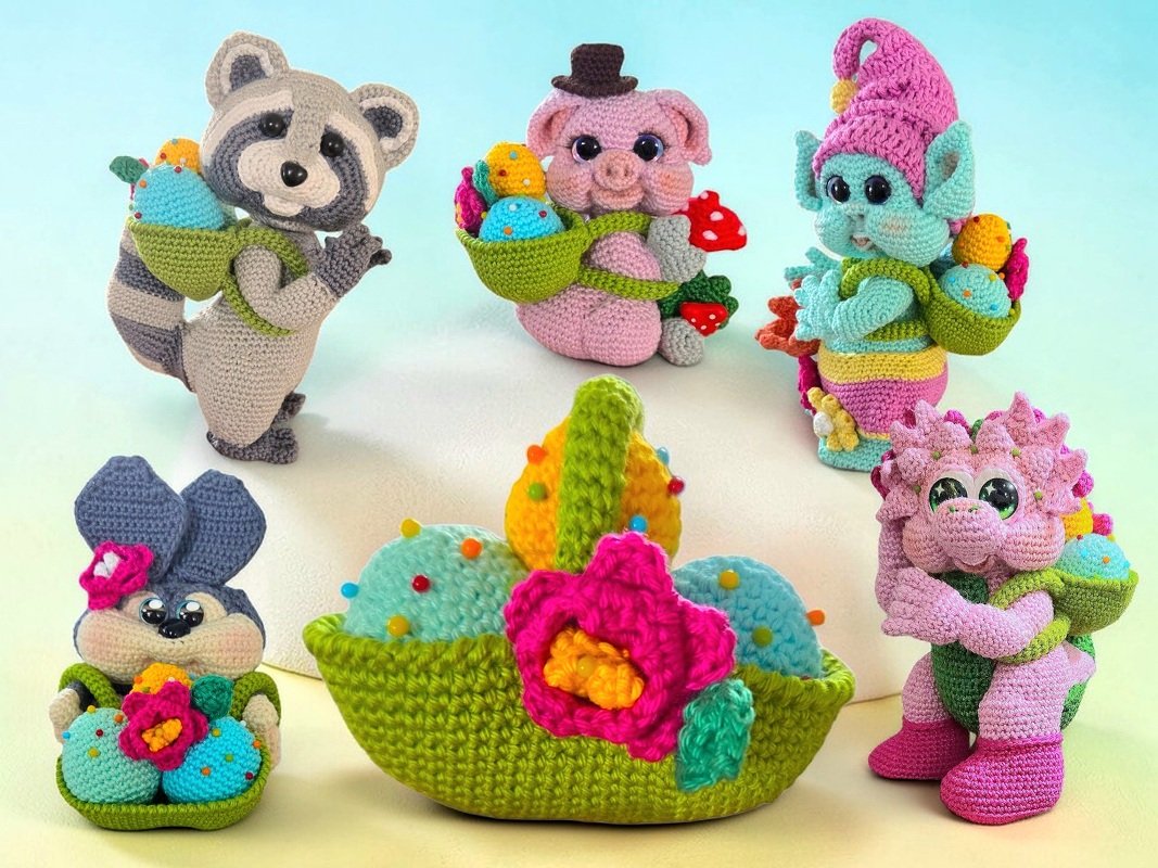 Crochet pattern Easter basket / Backpack / Pin cushion