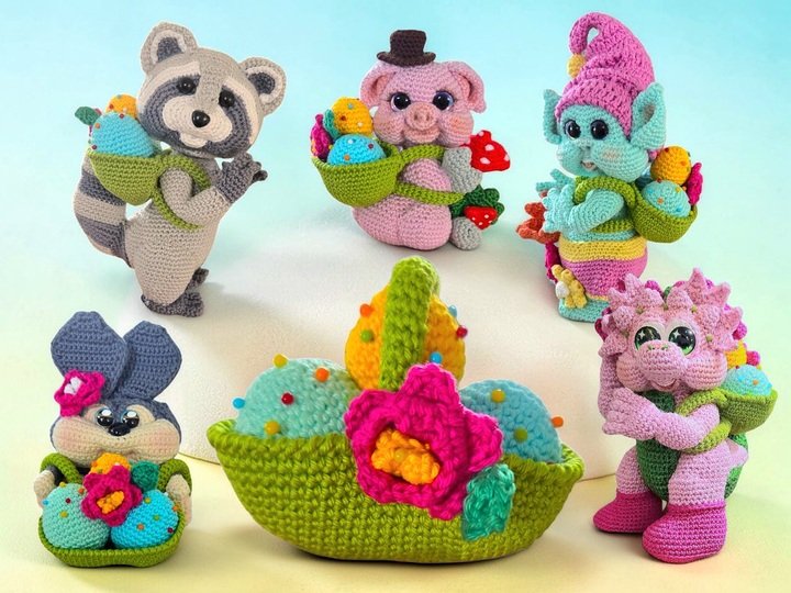 Häkelanleitung Osterkörbchen / Rucksack / Nadelkissen