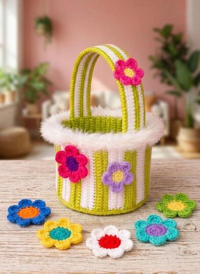 Little Basket - crochet pattern - mini basket - charming easter decoration