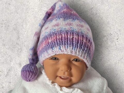 Strickanleitung Wichtelmütze unisex, ca. 2 - 9 Monate    #372