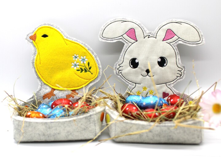 Stickdatei ITH Körbchen Ostern Hase Küken 16x26cm