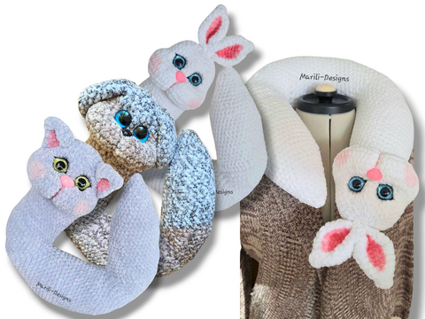 Crochet pattern – Animal neck pillows 3 in 1