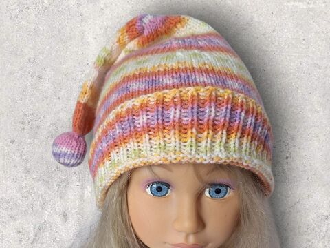 Strickanleitung Wichtelmütze unisex, ca. 2 - 4 Jahre    #374