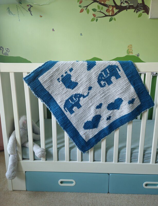 Knitting Pattern Newborn Baby Blanket, Double Sided Knitting inkl. tutorial