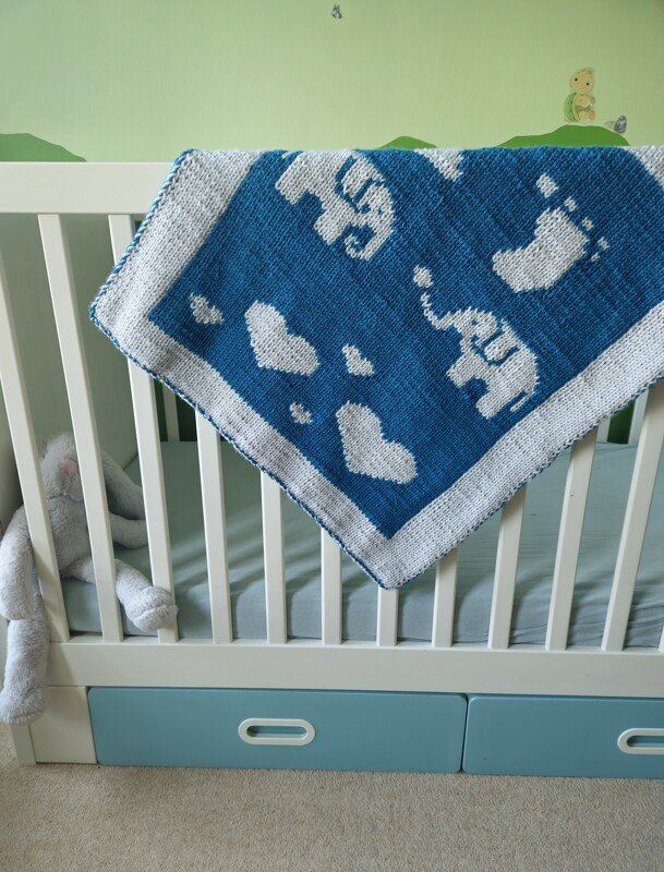 Knitting Pattern Newborn Baby Blanket, Double Sided Knitting inkl. tutorial - Image 3