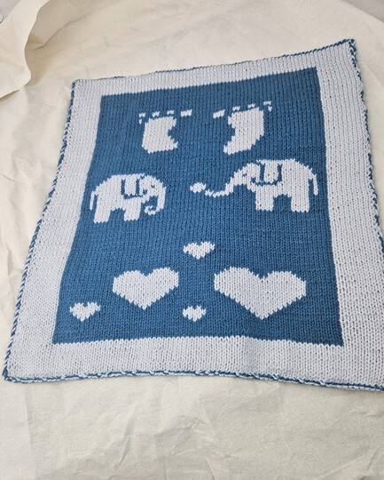 Knitting Pattern Newborn Baby Blanket, Double Sided Knitting inkl. tutorial