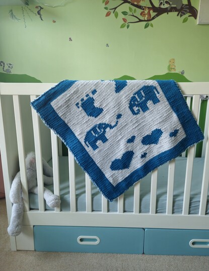 Knitting Pattern Newborn Baby Blanket, Double Sided Knitting inkl. tutorial