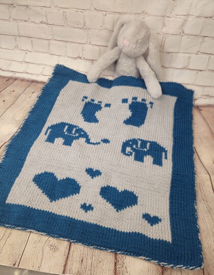 Strickanleitung Baby Decke zur Geburt in Double Face inkl. Tutorial