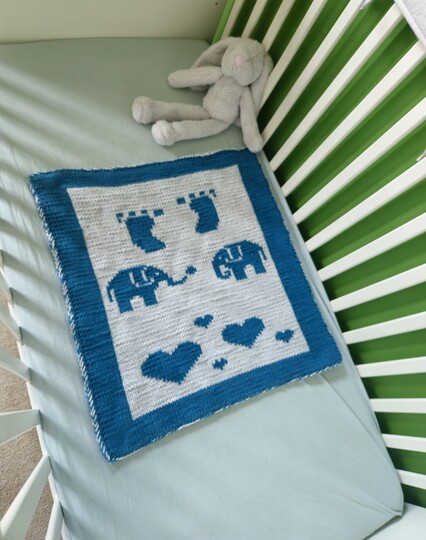 Strickanleitung Baby Decke zur Geburt in Double Face inkl. Tutorial