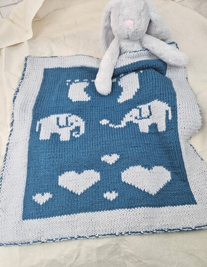 Strickanleitung Baby Decke zur Geburt in Double Face inkl. Tutorial