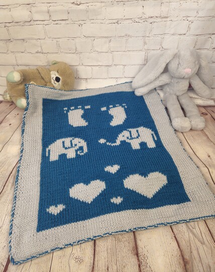 Strickanleitung Baby Decke zur Geburt in Double Face inkl. Tutorial
