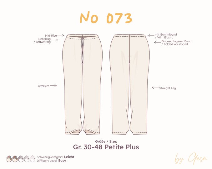 Oversized Pyjama-Hose – Petite Plus 30–48