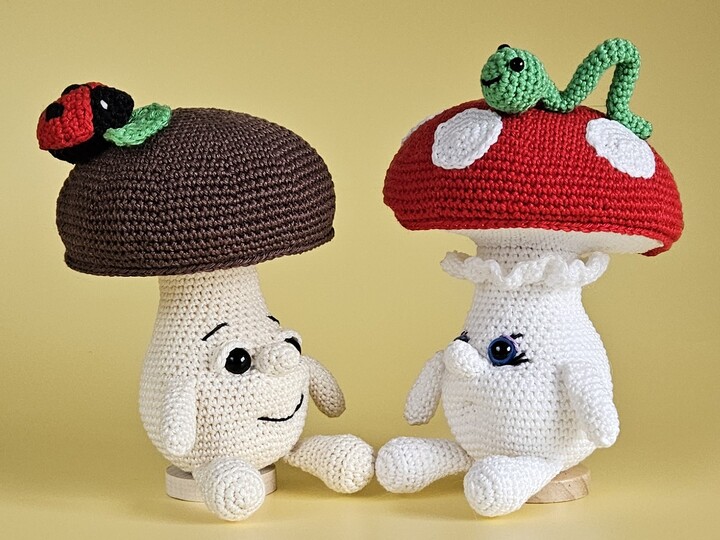 Uschi und Ullrich das Pilzpärchen - Amigurumi Häkelanleitung