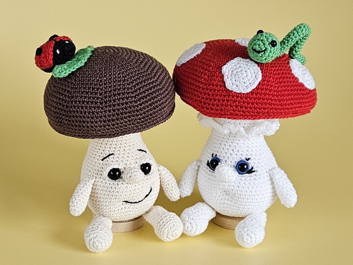 Uschi und Ullrich das Pilzpärchen - Amigurumi Häkelanleitung
