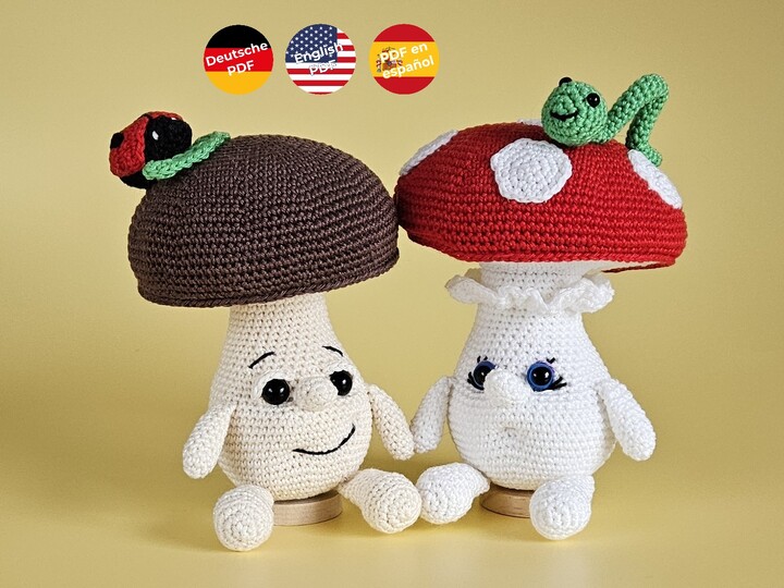 Uschi und Ullrich das Pilzpärchen - Amigurumi Häkelanleitung