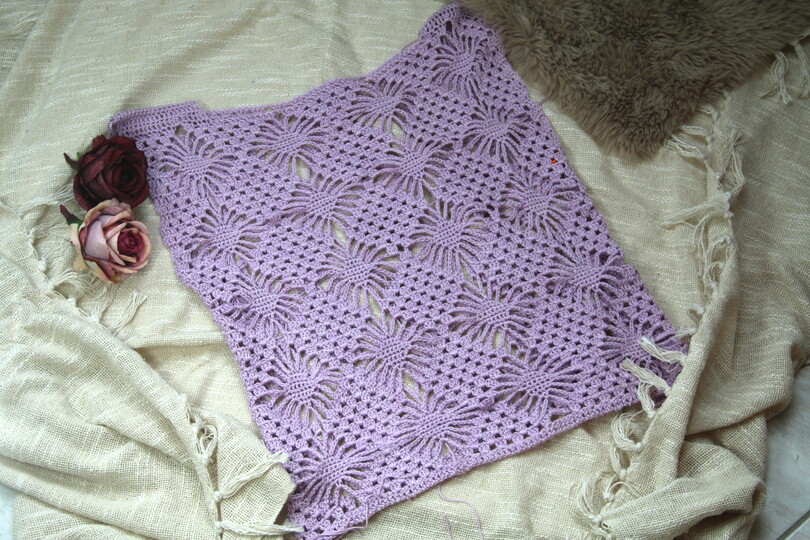 Diamond-Pattern Crocheted Shirt, Summer Festival Shirt No. 017