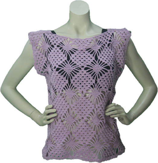 Rautenmuster gehäkeltes Shirt, Sommer Festival Shirt No. 017