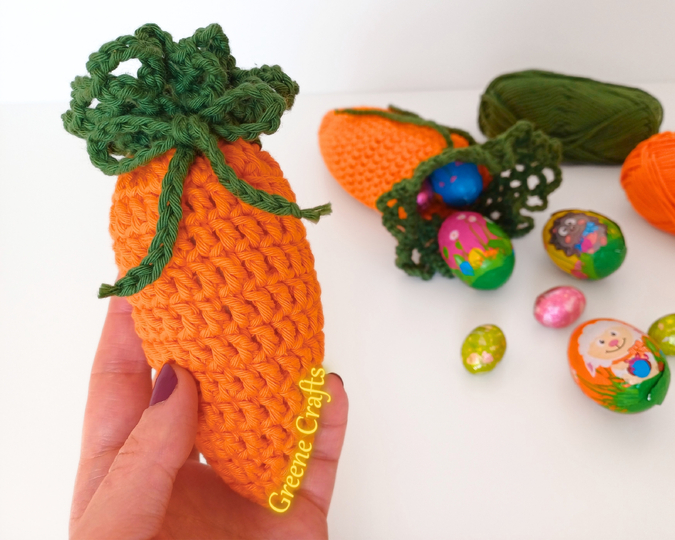 Crochet Pattern: Carrot Treat Bag - Easy Easter Crochet Project