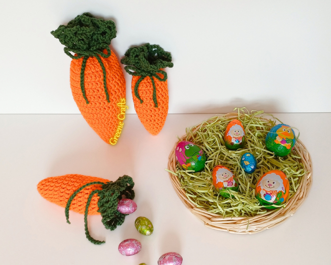 Crochet Pattern: Carrot Treat Bag - Easy Easter Crochet Project