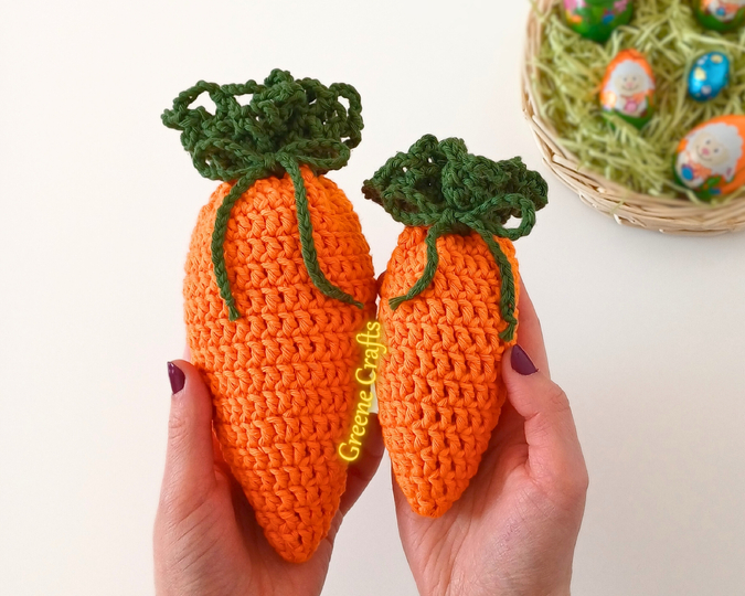 Crochet Pattern: Carrot Treat Bag - Easy Easter Crochet Project