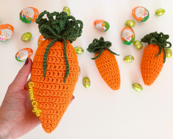 Crochet Pattern: Carrot Treat Bag - Easy Easter Crochet Project
