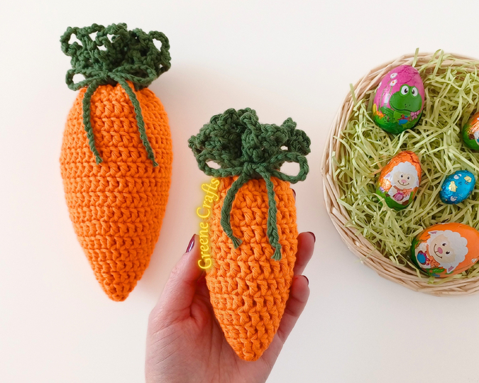 Crochet Pattern: Carrot Treat Bag - Easy Easter Crochet Project