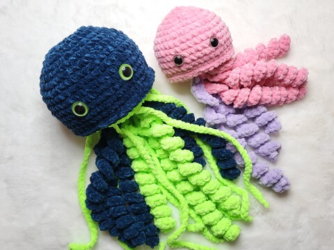 Niedliches Quallenpaar ohne Annähen -«Matze & Lory» Häkelanleitung