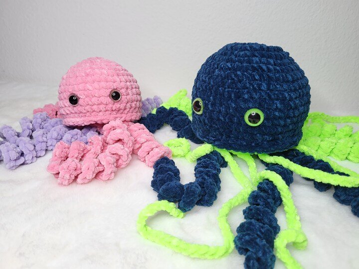 Niedliches Quallenpaar ohne Annähen -«Matze & Lory» Häkelanleitung
