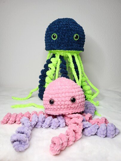 Niedliches Quallenpaar ohne Annähen -«Matze & Lory» Häkelanleitung