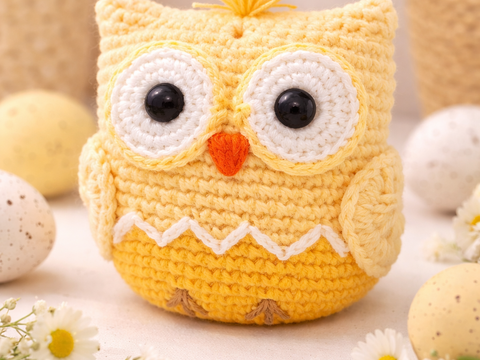 Eule & Küken „Goldie“ - Häkelanleitung für Dekoration, Geschenk, Ostern
