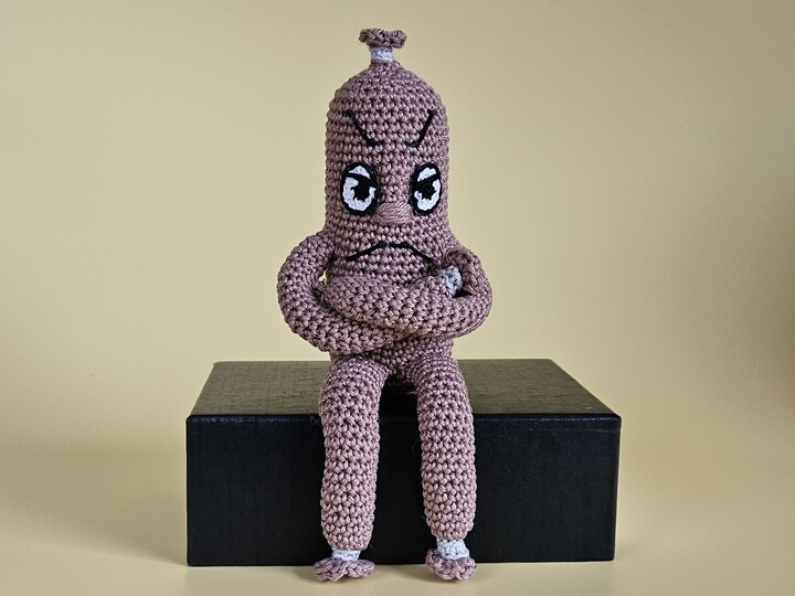 Häkelanleitung beleidigte Leberwurst – lustige Amigurumi Figur häkeln