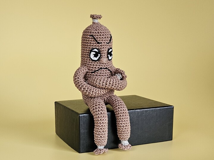 Häkelanleitung beleidigte Leberwurst – lustige Amigurumi Figur häkeln