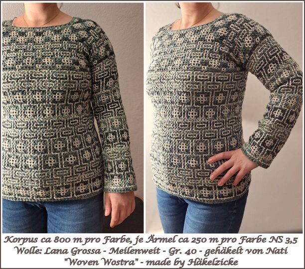 CAL "Woven Wostra" unisex Häkelpullover RVO in allen Größen