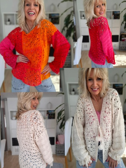 Marchy - Häkelanleitung für Jacke und Wendepulli im Patchworkstil